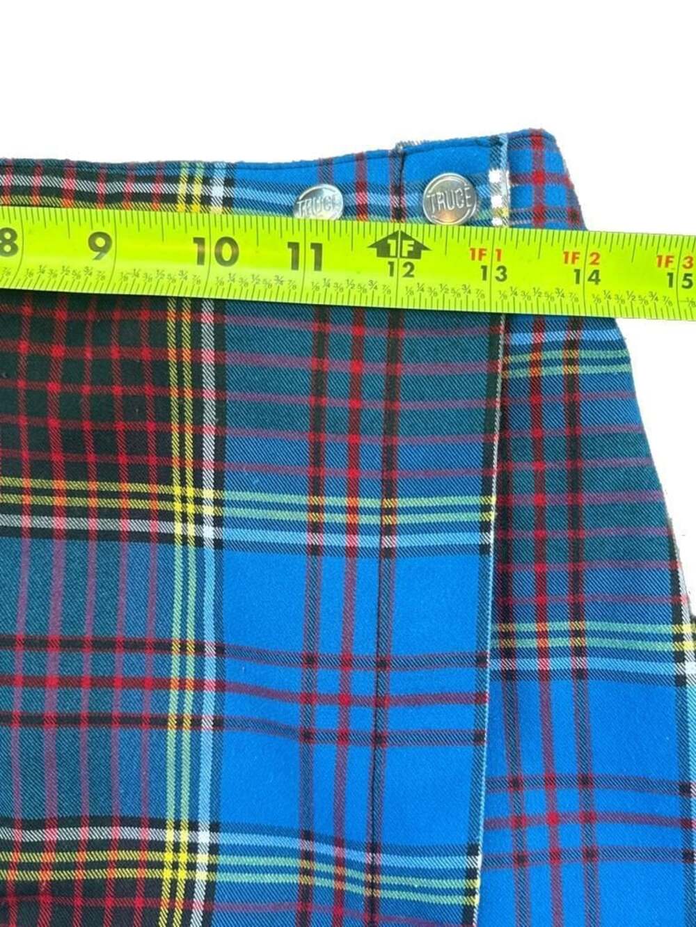 Truce Blue and Red Plaid Tartan Wrap Skort Decorative Snaps, Girls 16 - Picture 4 of 6